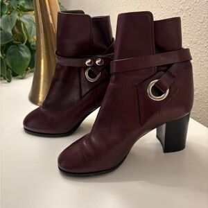 Isabel Marant Leather Ankle Boots | Burgundy | Size 35
